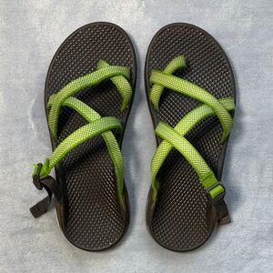 Chaco Green and Black Sandals